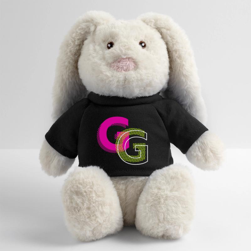 Lettre initiale G Lapin en peluche recyclé MiniFeet® Crème
