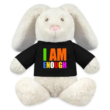I am enough - MiniFeet® RecycelHase® Creme - Schwarz - Vorne