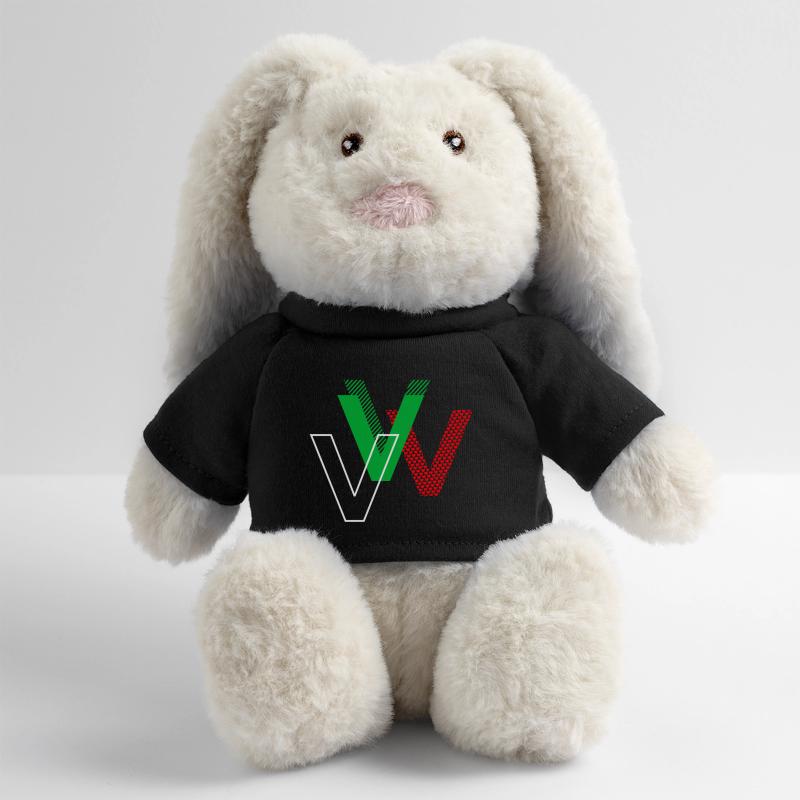 Lettre V Lapin en peluche recyclé MiniFeet® Crème