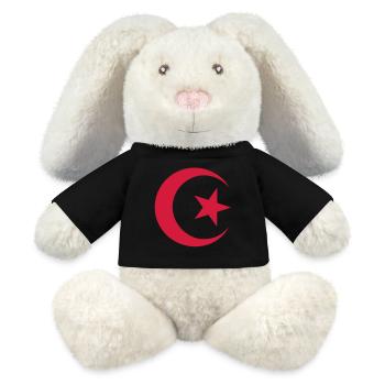 Algerian flag - MiniFeet® RecycelHase® Bunny Cream - black - Front