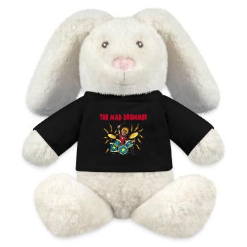 le batteur fou - Lapin en peluche recyclé MiniFeet® Crème - noir - Devant