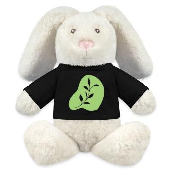 Feuilles - Lapin en peluche recyclé MiniFeet® Crème - noir - Devant