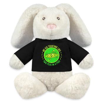 Liebende, Turteltauben, aufrichtige Liebe - MiniFeet® RecycelHase® Creme - Schwarz - Vorne