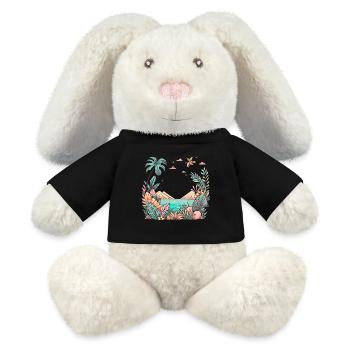 Tropiques et montagnes - Lapin en peluche recyclé MiniFeet® Crème - noir - Devant