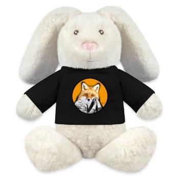 Vixen Fox Student Clever Animal Face - MiniFeet® RecycelHase® Bunny Cream - black - Front