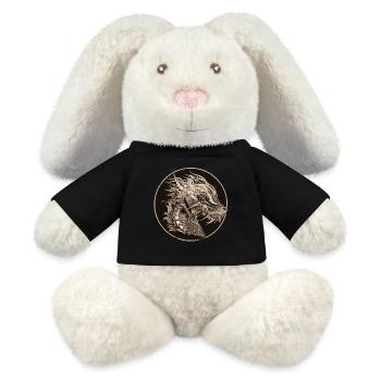 kunstvoll gestalteter mystischer Drachen Patch - MiniFeet® RecycelHase® Creme - Schwarz - Vorne