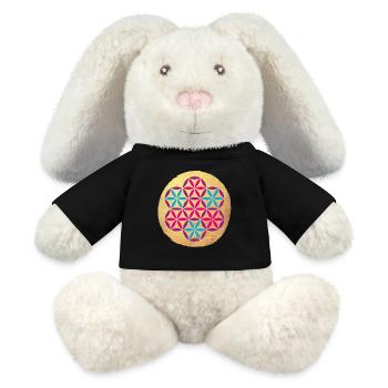 Yoga Colorful Gold Circle Meditation om Namaste - MiniFeet® RecycelHase® Bunny Cream - black - Front
