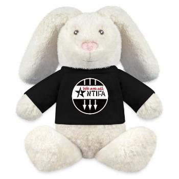 We are all ANTIFA - MiniFeet® RecycelHase® Bunny Cream - black - Front