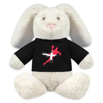 Équipe de handball Danemark Symbole de joueur de handball Icône de lancer - Lapin en peluche recyclé MiniFeet® Crème - noir - Devant
