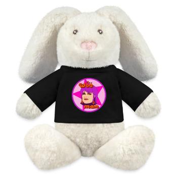 I'm a woo man (pink) - MiniFeet® RecycelHase® Creme - Schwarz - Vorne