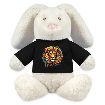 Lion - Lapin en peluche recyclé MiniFeet® Crème - noir - Devant