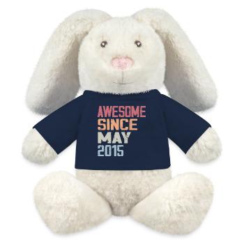 Mai 2015 Anniversaire 2015 Retro 2015 Mai Vintage - Lapin en peluche recyclé MiniFeet® Crème - bleu marine - Devant