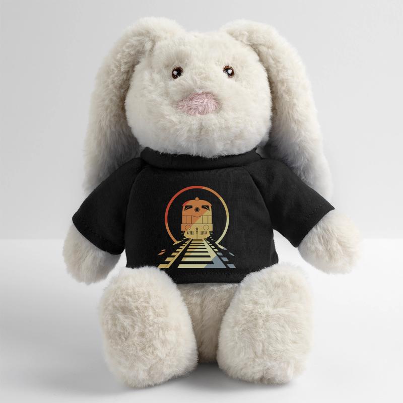Chemin de fer rétro Lapin en peluche recyclé MiniFeet® Crème
