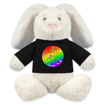 Conception de la fierté LGBTQIA+ - Lapin en peluche recyclé MiniFeet® Crème - noir - Devant