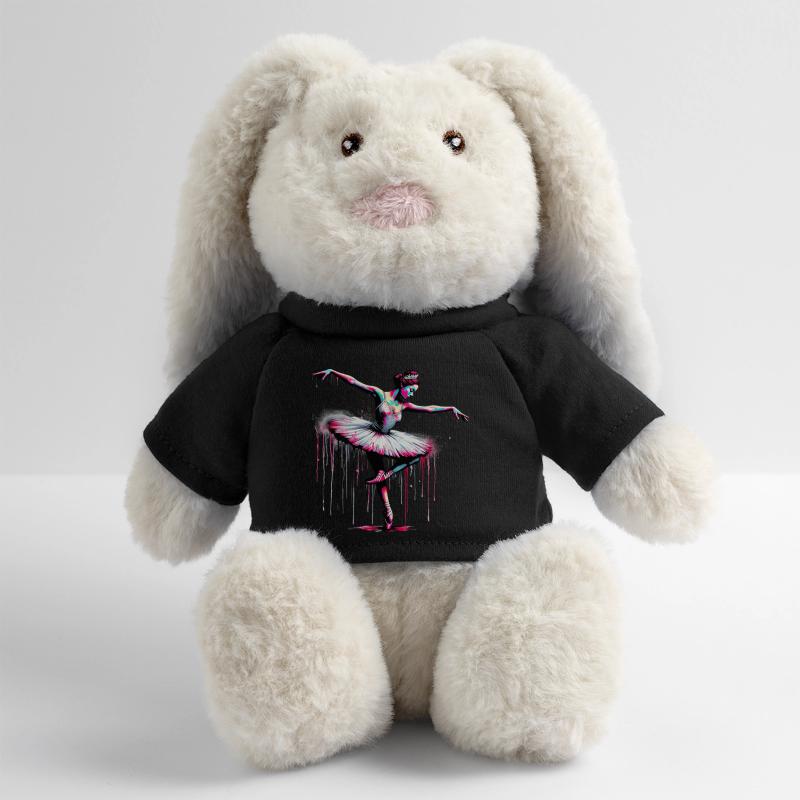 Danseuse de ballet avec tutu Lapin en peluche recyclé MiniFeet® Crème