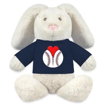Baseball I love - MiniFeet® RecycelHase® Bunny Cream - french navy - Front