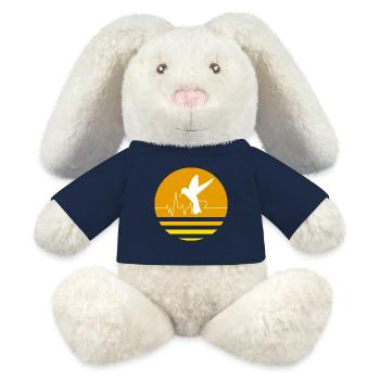 Pastel Orange Hummingbird - MiniFeet® RecycelHase® Bunny Cream - french navy - Front