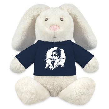 Drawing flutist - MiniFeet® RecycelHase® Bunny Cream - french navy - Front