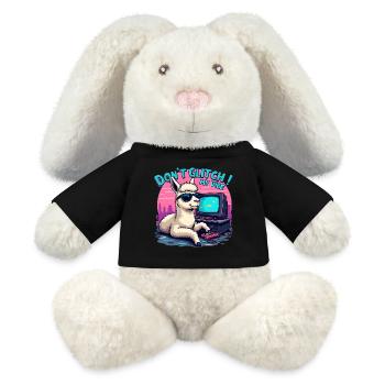 Don't Glitch my Vibe - Retro Gaming Alpaka - MiniFeet® RecycelHase® Creme - Schwarz - Vorne