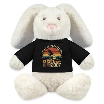 Vintage Octobre 2007 - Cadeau Rétro Octobre 2007 - Lapin en peluche recyclé MiniFeet® Crème - noir - Devant