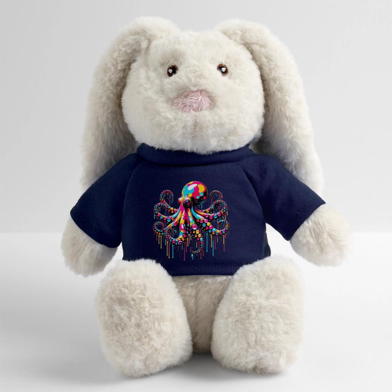 Pieuvre Lapin en peluche recyclé MiniFeet® Crème