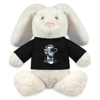 Lincoln dans le casque VR au design rétro - Lapin en peluche recyclé MiniFeet® Crème - noir - Devant