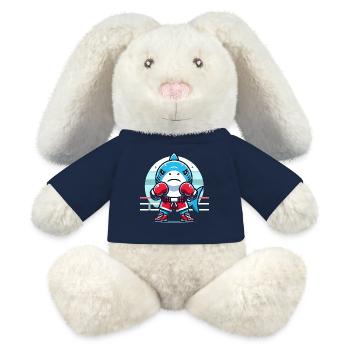 Hai Boxen Champion Cartoon Design - MiniFeet® RecycelHase® Creme - French Navy - Vorne