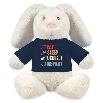 Eat Sleep Ukulele Repeat - MiniFeet® RecycelHase® Creme - French Navy - Vorne