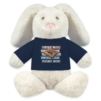 Cassette Radio 80s Vintage Childhood - MiniFeet® RecycelHase® Bunny Cream - french navy - Front