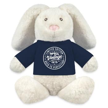 Original since April 1973 Apr Birthday Gift - MiniFeet® RecycelHase® Bunny Cream - french navy - Front