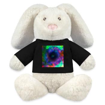 Y2k Psychedelic Design - MiniFeet® RecycelHase® Bunny Cream - black - Front