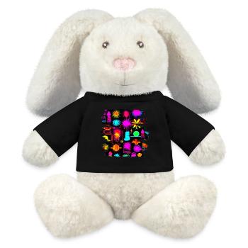 Neon Colorful Glow Party Electro - MiniFeet® RecycelHase® Creme - Schwarz - Vorne