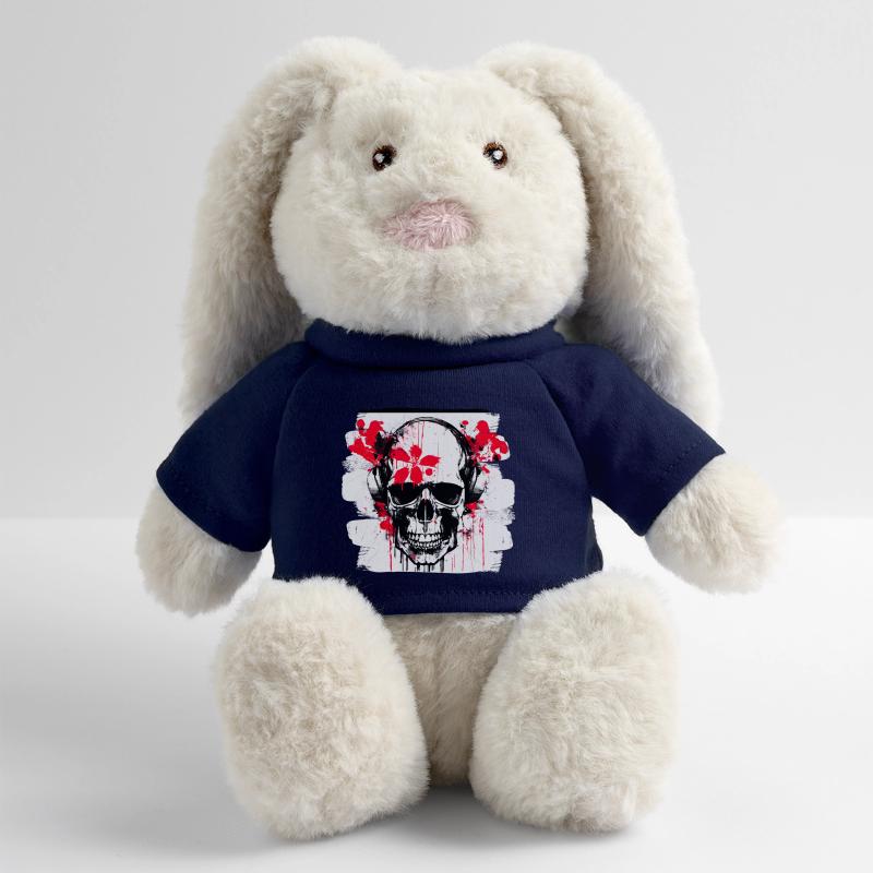crâne éclaboussure trash polka tattoo Lapin en peluche recyclé MiniFeet® Crème