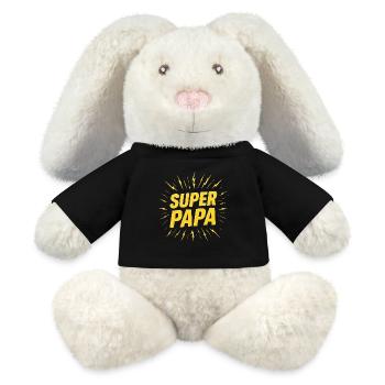 Super-Papa - MiniFeet® RecycelHase® Creme - Schwarz - Vorne