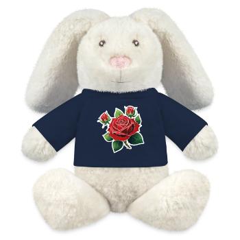 Rote Rose – Rockabilly - MiniFeet® RecycelHase® Creme - French Navy - Vorne