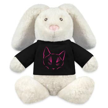 Katze im Fokus - MiniFeet® RecycelHase® Creme - Schwarz - Vorne