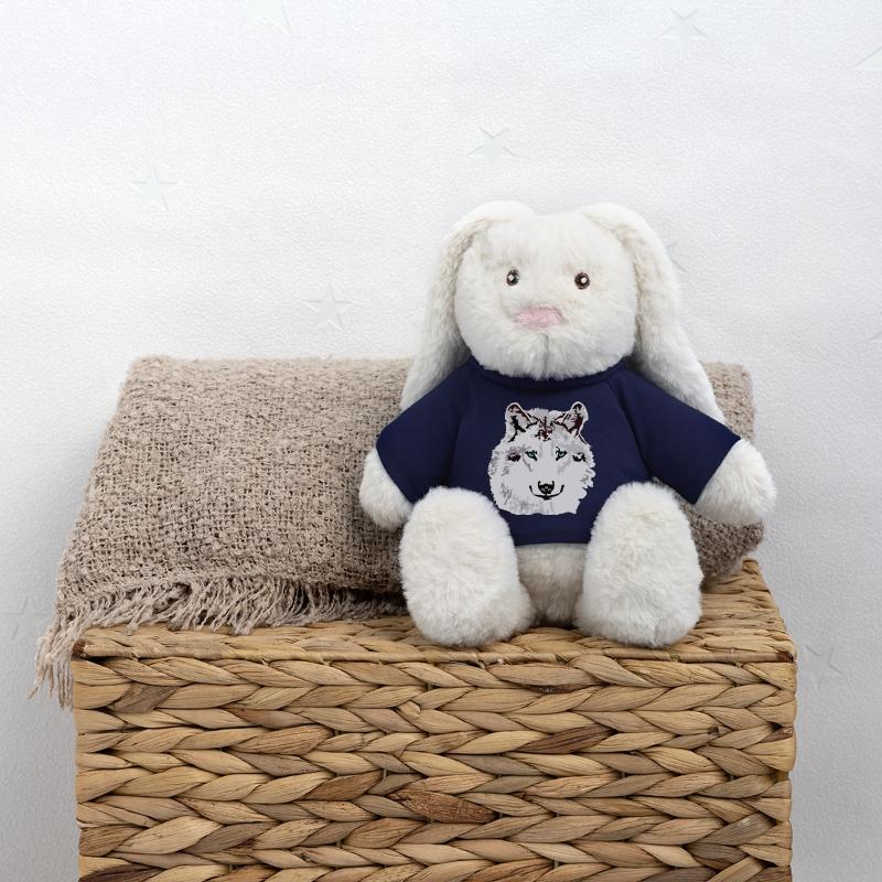 White wolf blue eyes MiniFeet® RecycelHase® Bunny Cream