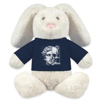 Digitales Totenkopfportrait mit Globus-Akzent - MiniFeet® RecycelHase® Creme - French Navy - Vorne