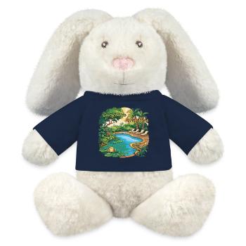 Ecosystem Egosystem Message Engagé pour la Planète - Lapin en peluche recyclé MiniFeet® Crème - bleu marine - Devant