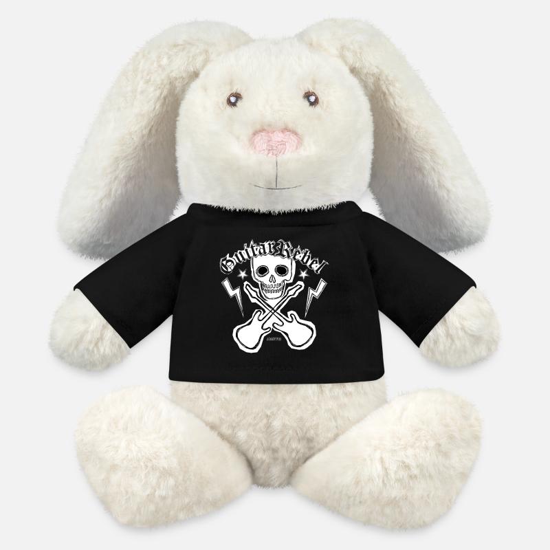 Guitar Rebel - Patchstyle - MiniFeet® RecycelHase® Bunny Cream - black