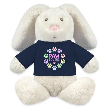 PAW LOVERS Pink Pastel Footprints - MiniFeet® RecycelHase® Bunny Cream - french navy - Front