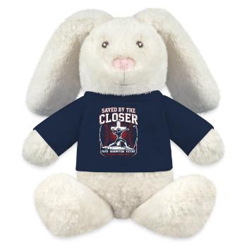 Sauvés par le Closer Christian Baseball Jesus - Lapin en peluche recyclé MiniFeet® Crème - bleu marine - Devant