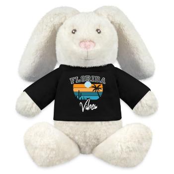 florida vibes Retro Florida - MiniFeet® RecycelHase® Bunny Cream - black - Front