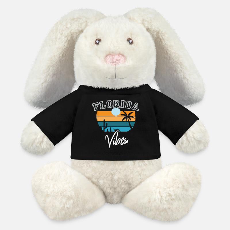 Florida Vibes Retro Florida - MiniFeet® RecycelHase® Creme - Schwarz