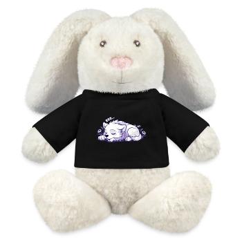 Chien endormi - Autocollant - Lapin en peluche recyclé MiniFeet® Crème - noir - Devant