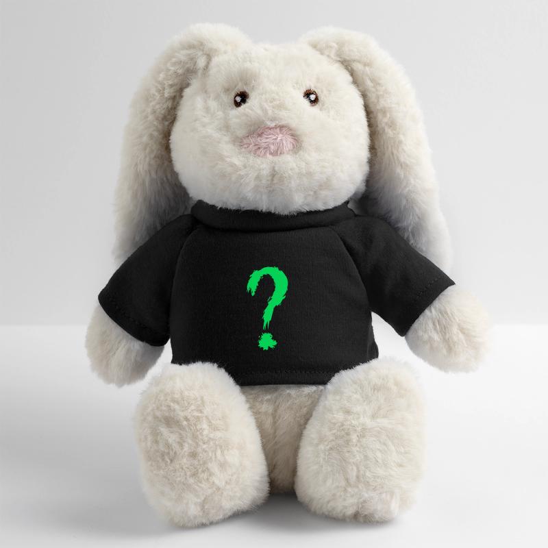 Point d'interrogation vert Lapin en peluche recyclé MiniFeet® Crème
