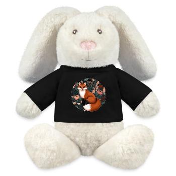 Cottagecore Aesthetics Fox Botany - MiniFeet® RecycelHase® Bunny Cream - black - Front