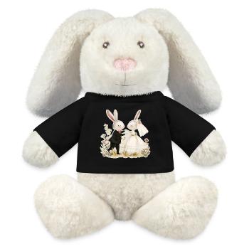 Bride and groom rabbits - MiniFeet® RecycelHase® Creme - Schwarz - Vorne