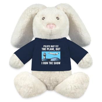 Air Traffic Controller ATC Aviation Humor Airplane - MiniFeet® RecycelHase® Bunny Cream - french navy - Front