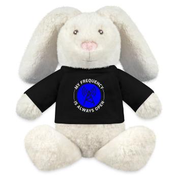 Opérateur radio amateur Fréquence des ondes radio - Lapin en peluche recyclé MiniFeet® Crème - noir - Devant